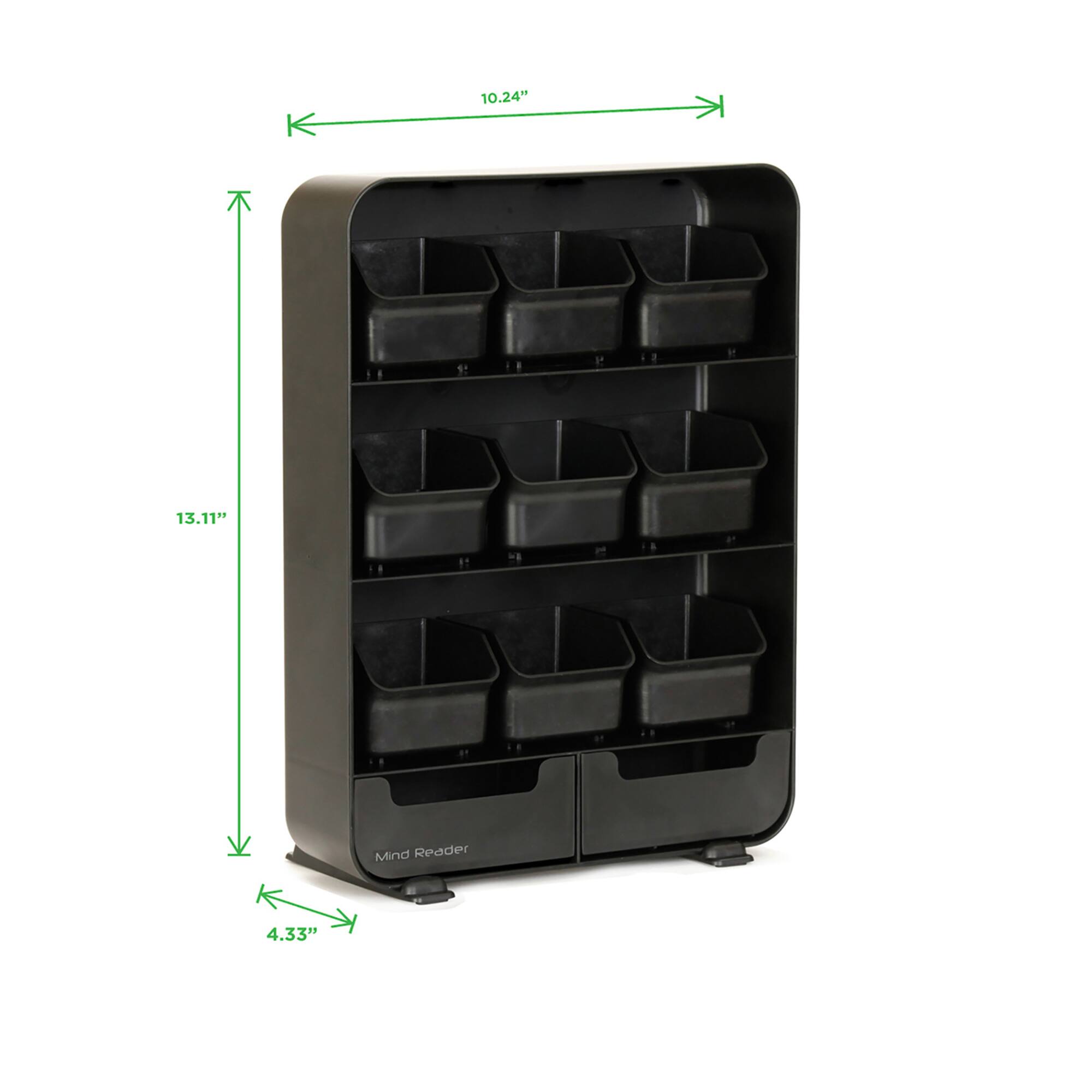 Mind Reader Black Tea Bag holder and Condiment Organizer